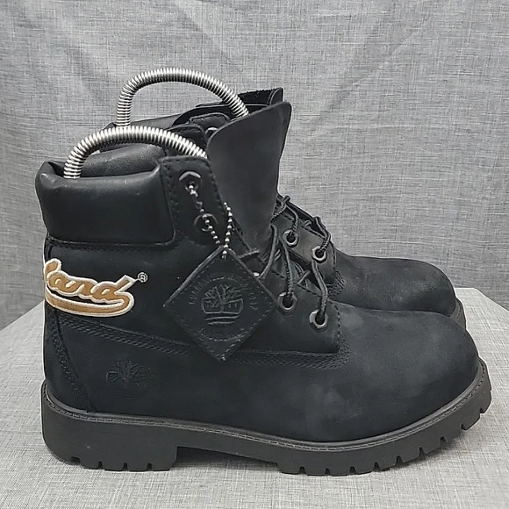 TIMBERLAND Kid's Heel Stitched Emblem Leather Boots 6
